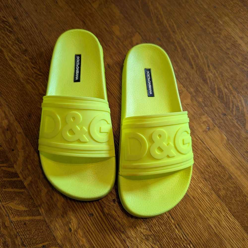 Dolce & Gabbana Yellow Green Neon Slides